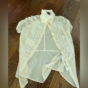 bebe yellow button down blouse